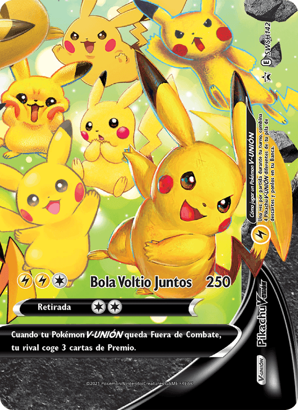 Pikachu V-UNIÓN, card SWSH142 from Cartas de promoción ESES