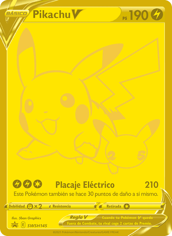 Pikachu V, card SWSH145 from Cartas de promoción ESES