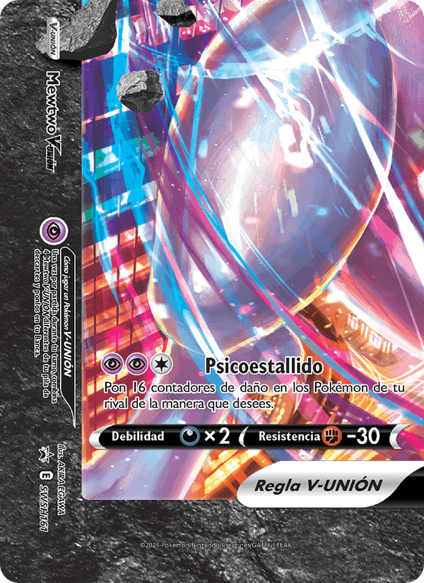Mewtwo V-UNIÓN, carta SWSH161 di Cartas de promoción ESES