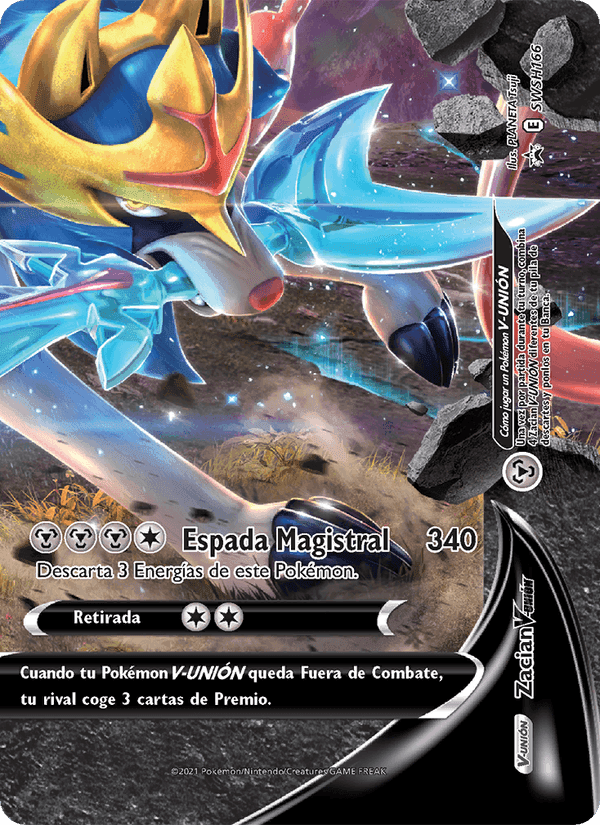 Zacian V-UNIÓN, carta SWSH166 de Cartas de promoción ESES