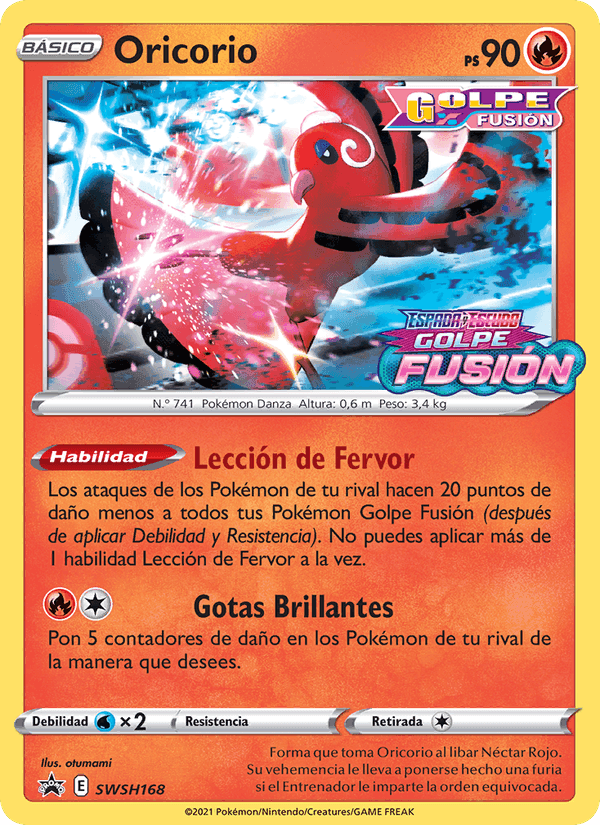 Oricorio, carta SWSH168 de Cartas de promoción ESES