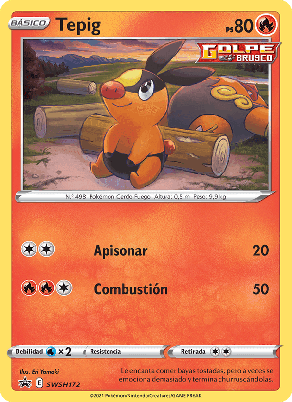 Tepig, carta SWSH172 de Cartas de promoción ESES