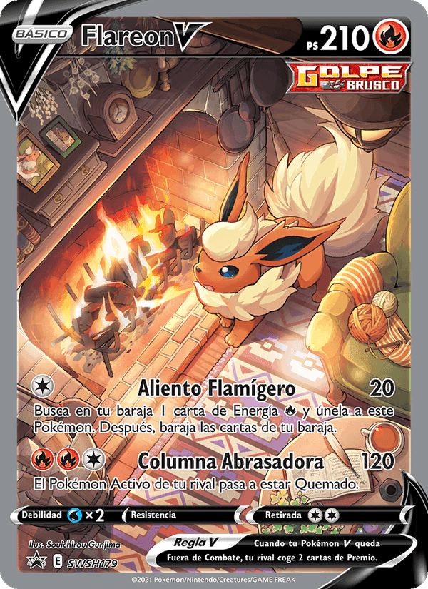 Flareon V, card SWSH179 from Cartas de promoción ESES