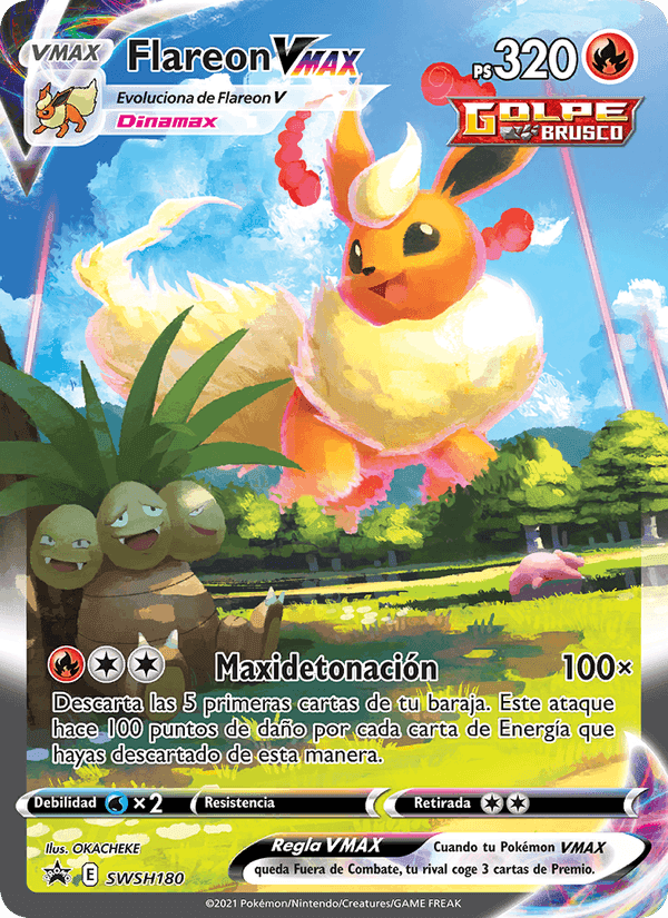 Flareon VMAX, carte SWSH180 de Cartas de promoción ESES