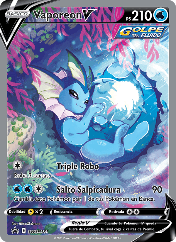 Vaporeon V, carta SWSH181 de Cartas de promoción ESES