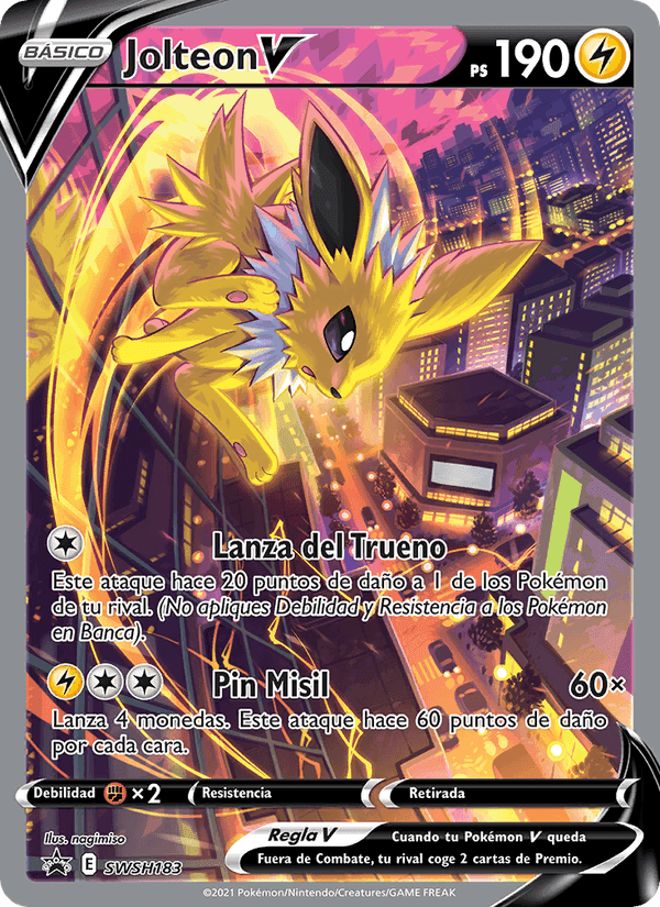 Jolteon V, carta SWSH183 de Cartas de promoción ESES