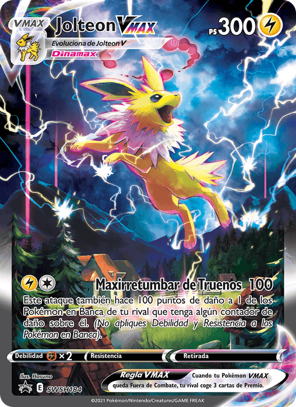 Jolteon VMAX, carta SWSH184 de Cartas de promoción ESES