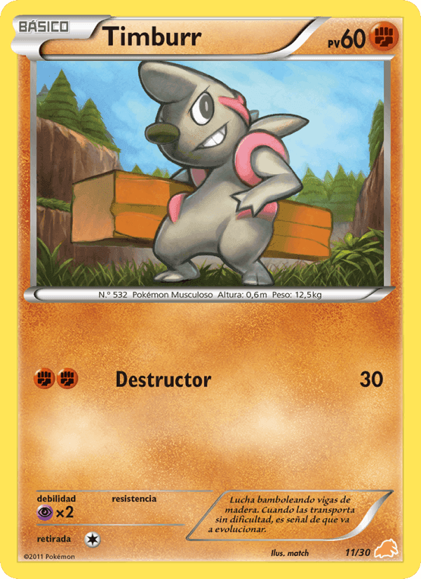 Timburr, carta 11 di Kit de Entrenador BW (Excadrill)