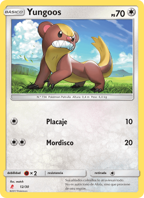 Yungoos, carta 12 de Kit de Entrenador Sol y Luna (Lycanroc)