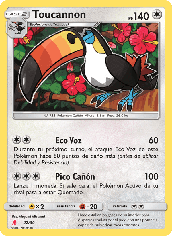Toucannon, carta 22 de Kit de Entrenador Sol y Luna (Lycanroc)