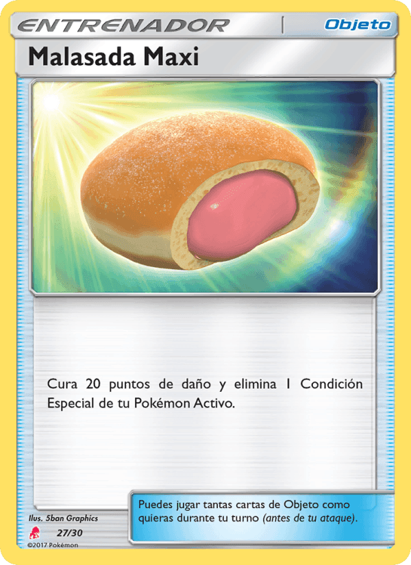 Malasada Maxi, carta 27 de Kit de Entrenador Sol y Luna (Lycanroc)