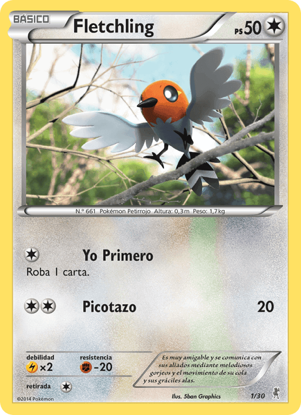 Kit de Entrenador XY (Bisharp) の 1 番、Fletchling