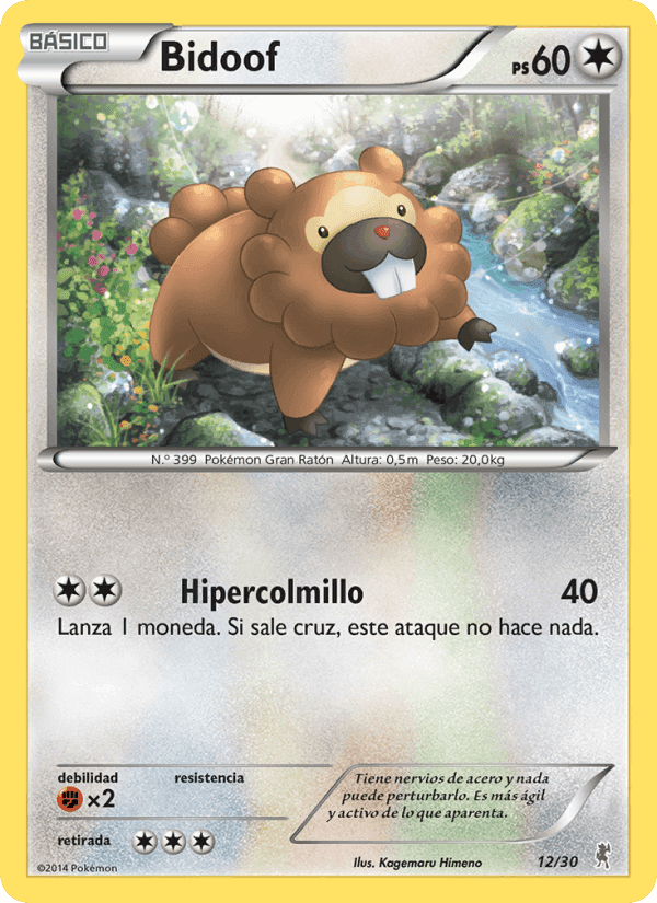 Bidoof, carta 12 de Kit de Entrenador XY (Bisharp)