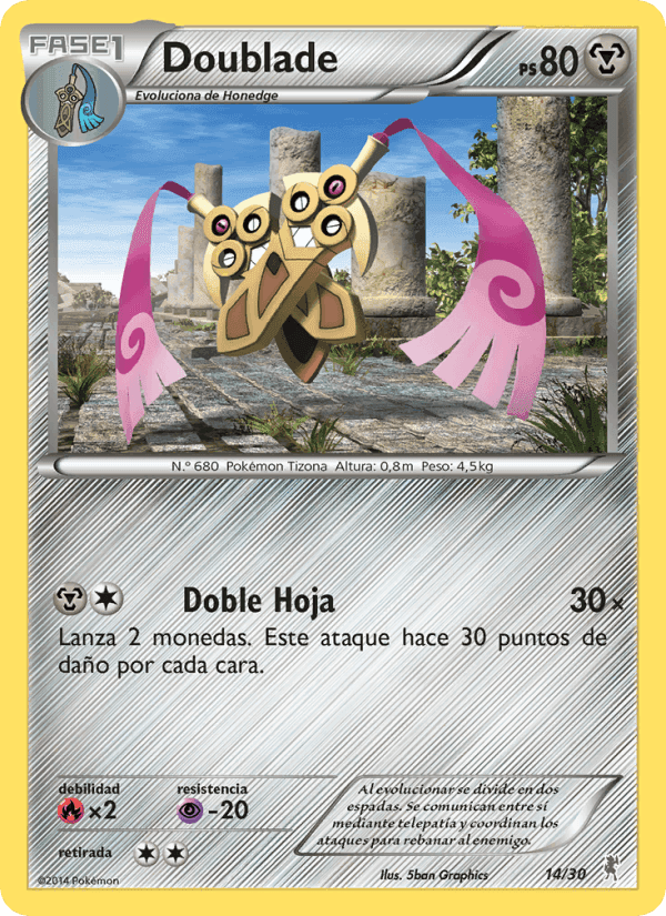 Doublade, carta 14 de Kit de Entrenador XY (Bisharp)