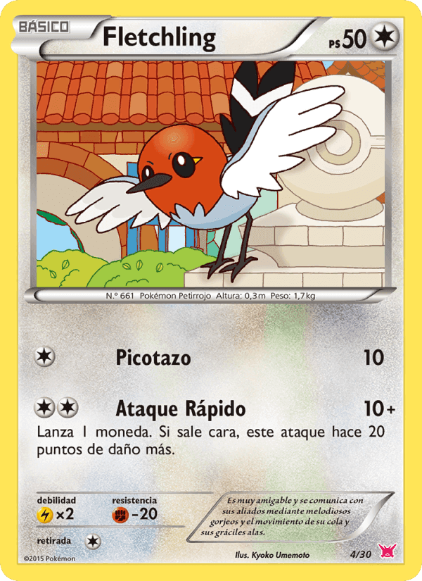 Fletchling, carte 4 de Kit de Entrenador XY (Latias)