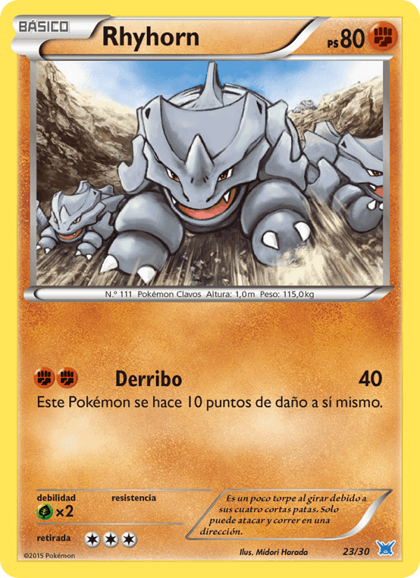 Rhyhorn, carta 23 de Kit de Entrenador XY (Latios)