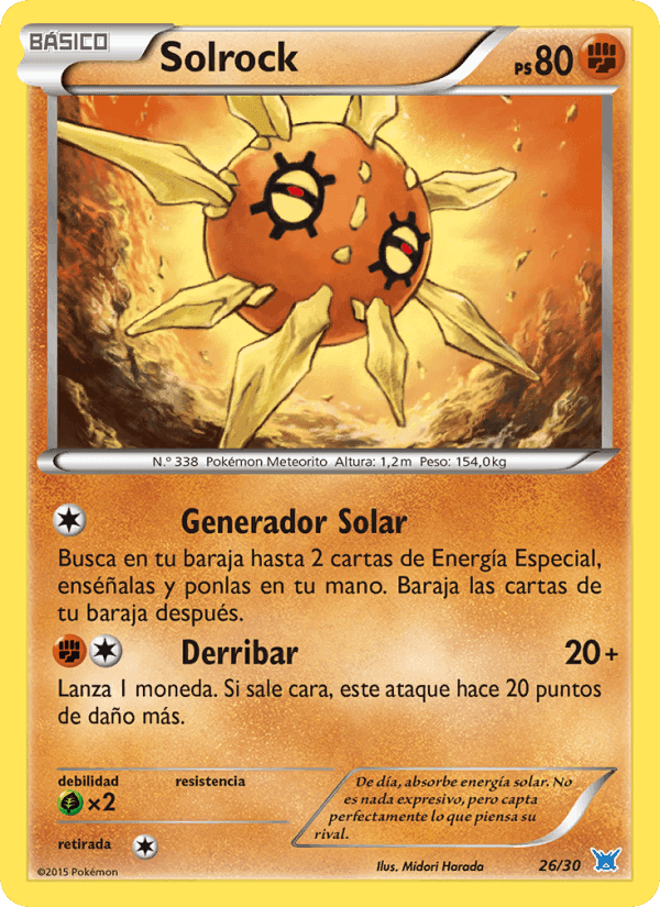 Solrock, carta 26 de Kit de Entrenador XY (Latios)