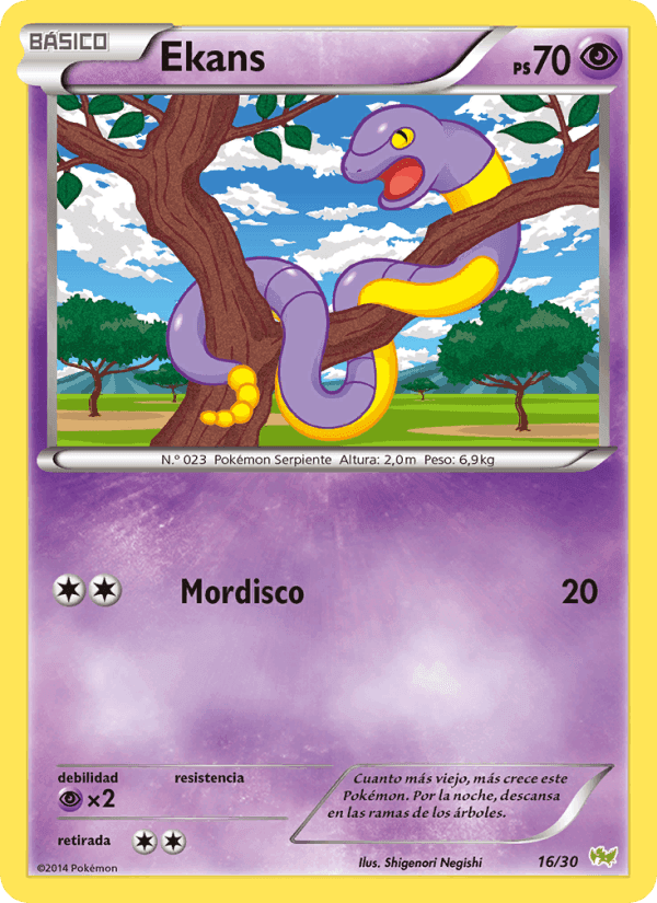 Ekans, card 16 from Kit de Entrenador XY (Noivern)