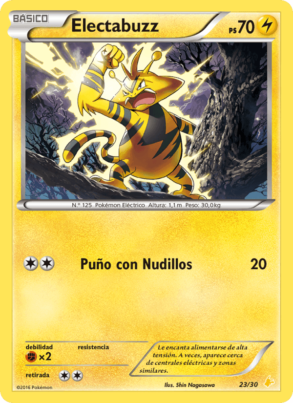 Electabuzz, card 23 from Kit de Entrenador XY (Pikachu Enmascarada)