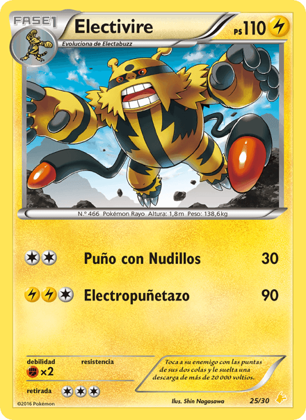 Electivire, card 25 from Kit de Entrenador XY (Pikachu Enmascarada)
