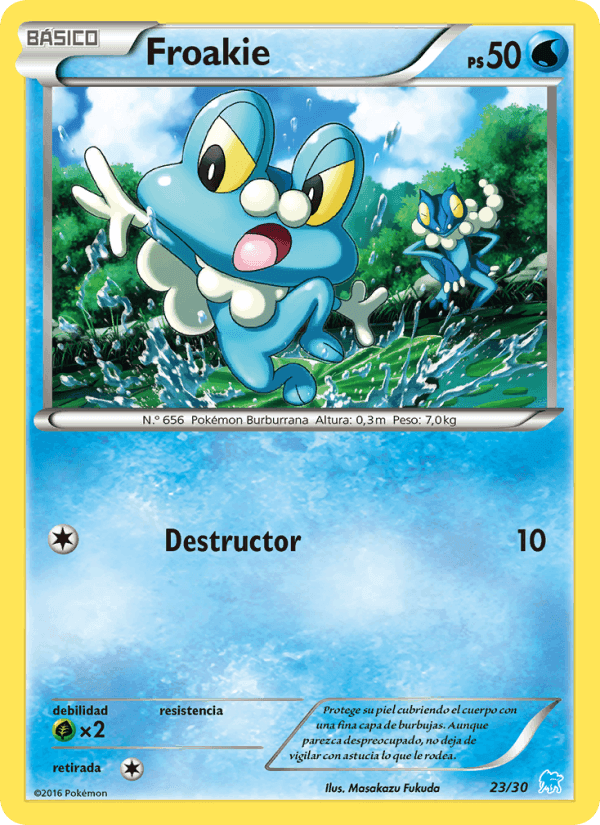 Froakie, carta 23 de Kit de Entrenador XY (Suicune)