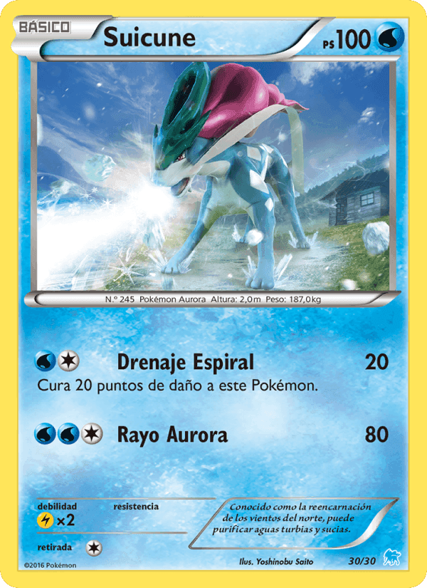 Suicune, carte 30 de Kit de Entrenador XY (Suicune)