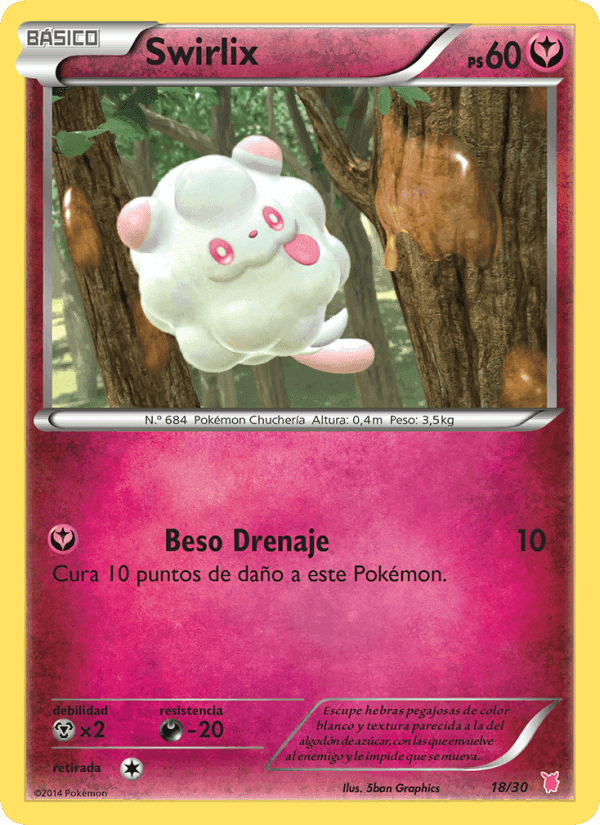 Swirlix, card 18 from Kit de Entrenador XY (Wigglytuff)