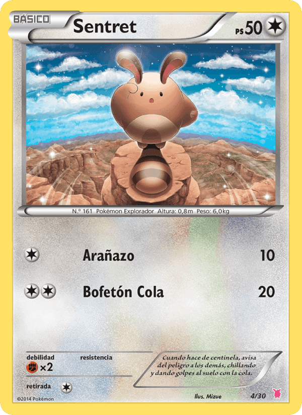 Sentret, carta 4 de Kit de Entrenador XY (Wigglytuff)