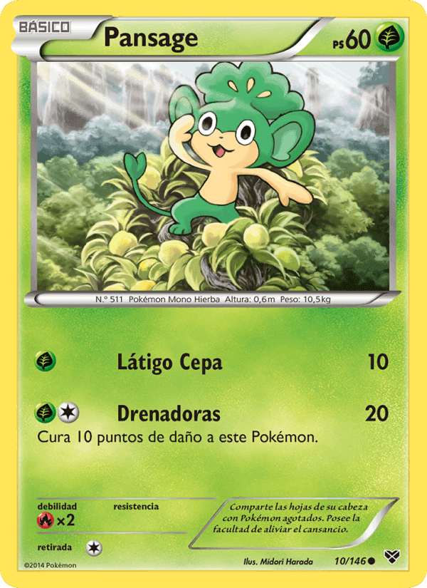 Pansage, carta 10 de XY