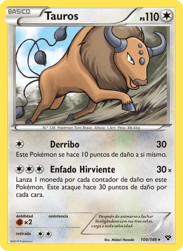 Tauros, carta 100 de XY