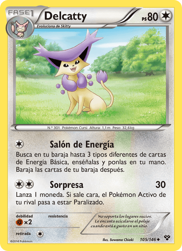 Delcatty, carta 105 de XY
