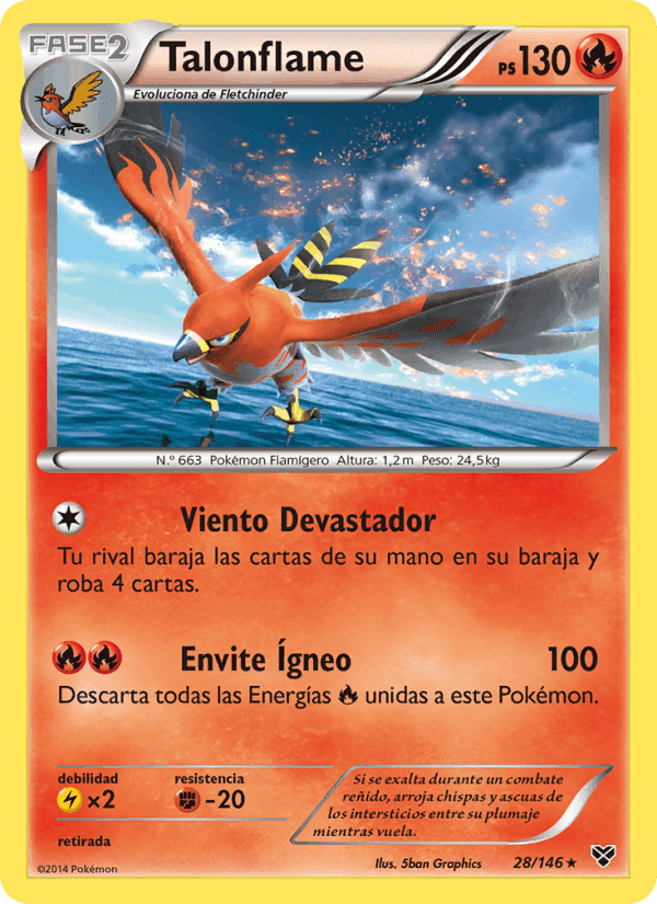 Talonflame, carta 28 de XY