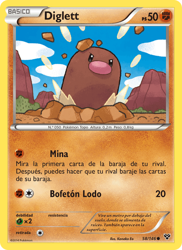 Diglett, carta 58 de XY