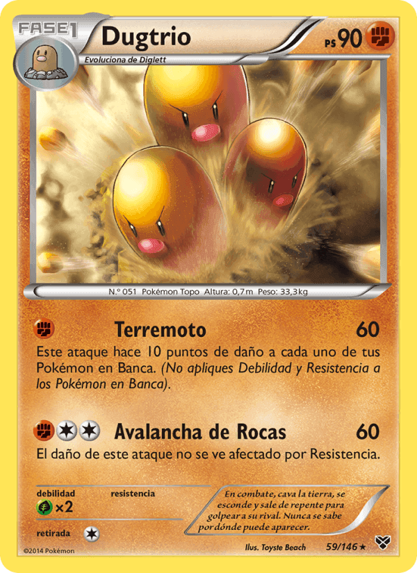 Dugtrio, carta 59 de XY
