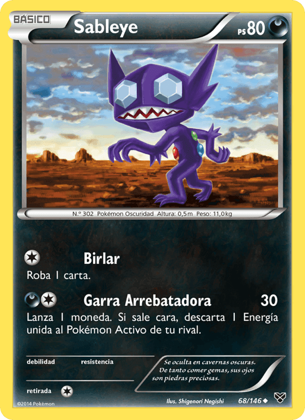 Sableye, carta 68 de XY