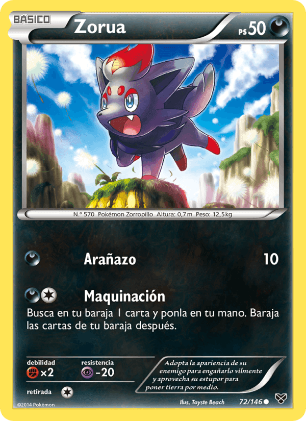 Zorua, card 72 from XY