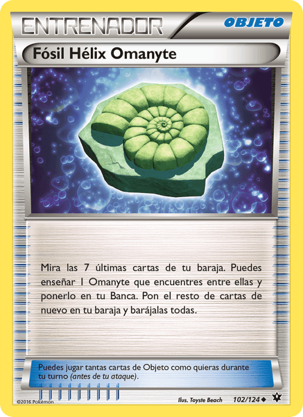 Fósil Hélix Omanyte, carta 102 de Destinos Enfrentados