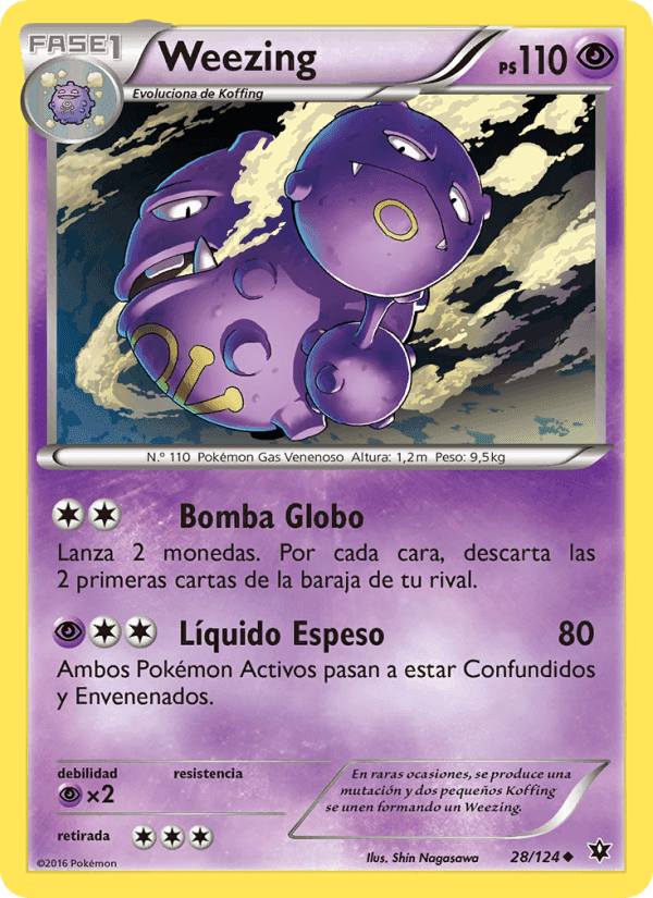 Weezing, carta 28 de Destinos Enfrentados