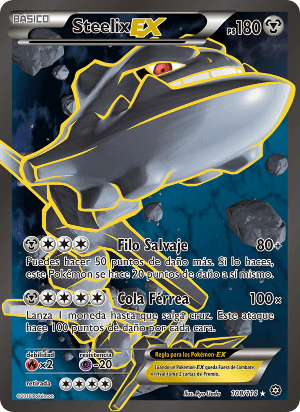 Steelix EX, carta 108 de Asedio de Vapor