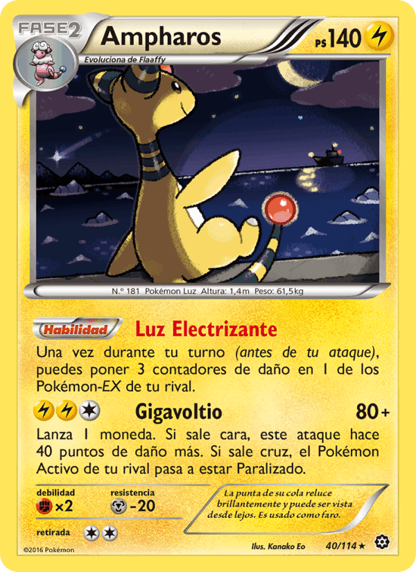Ampharos, card 40 from Asedio de Vapor