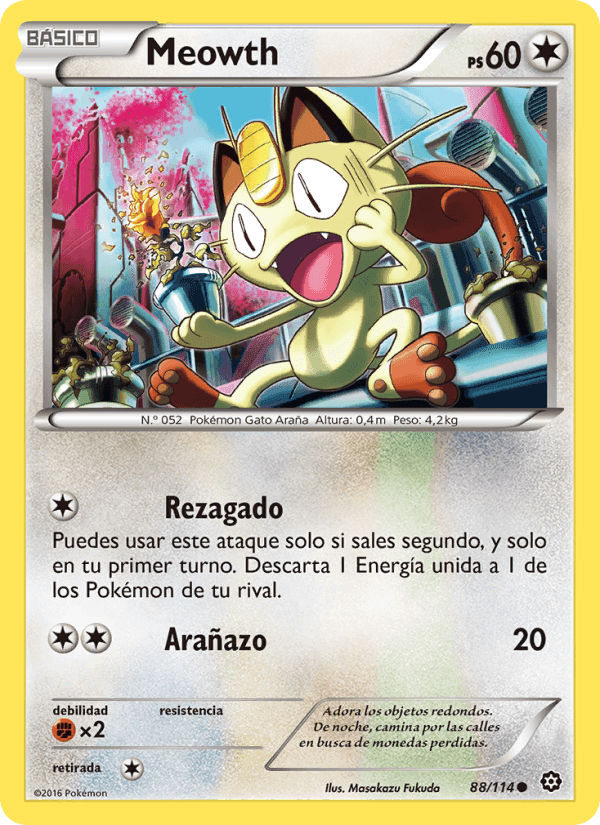 Meowth, card 88 from Asedio de Vapor