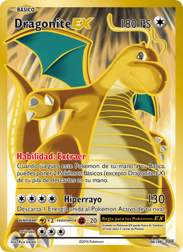 Dragonite EX, carta 106 de Evoluciones