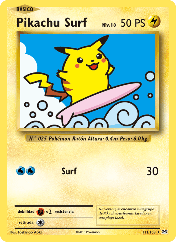 Pikachu Surf, carta 111 de Evoluciones