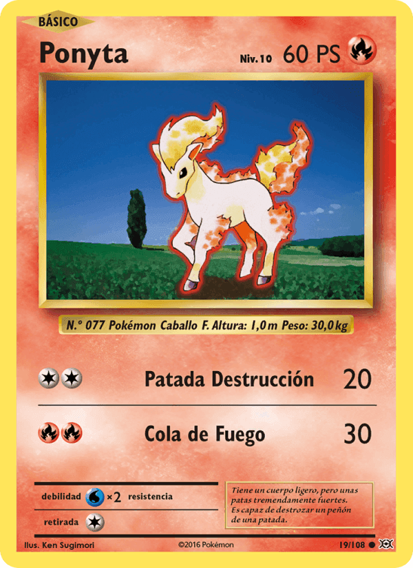 Ponyta, carta 19 de Evoluciones