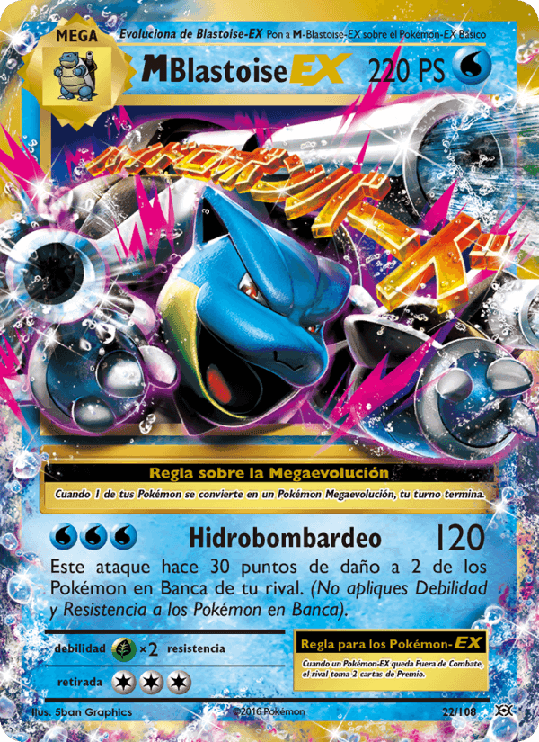 M-Blastoise EX, carta 22 de Evoluciones