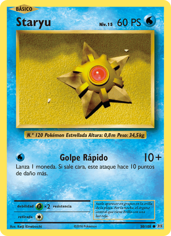 Staryu, carta 30 de Evoluciones