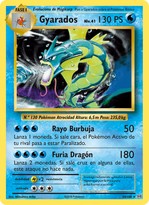 Gyarados, carta 34 de Evoluciones