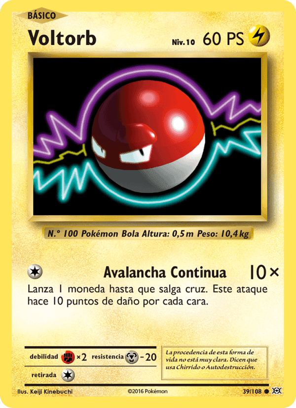 Voltorb, carta 39 de Evoluciones