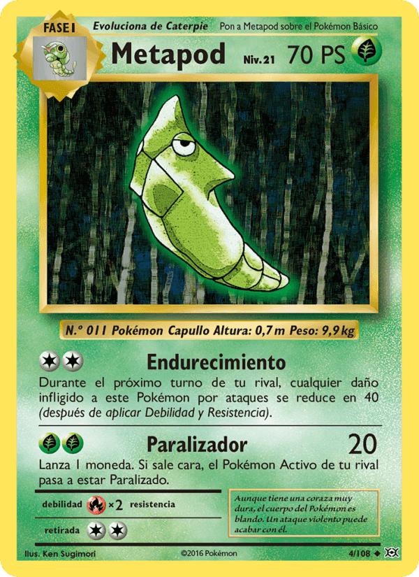 Metapod, carte 4 de Evoluciones