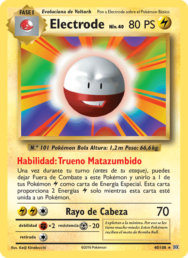 Electrode, carta 40 de Evoluciones